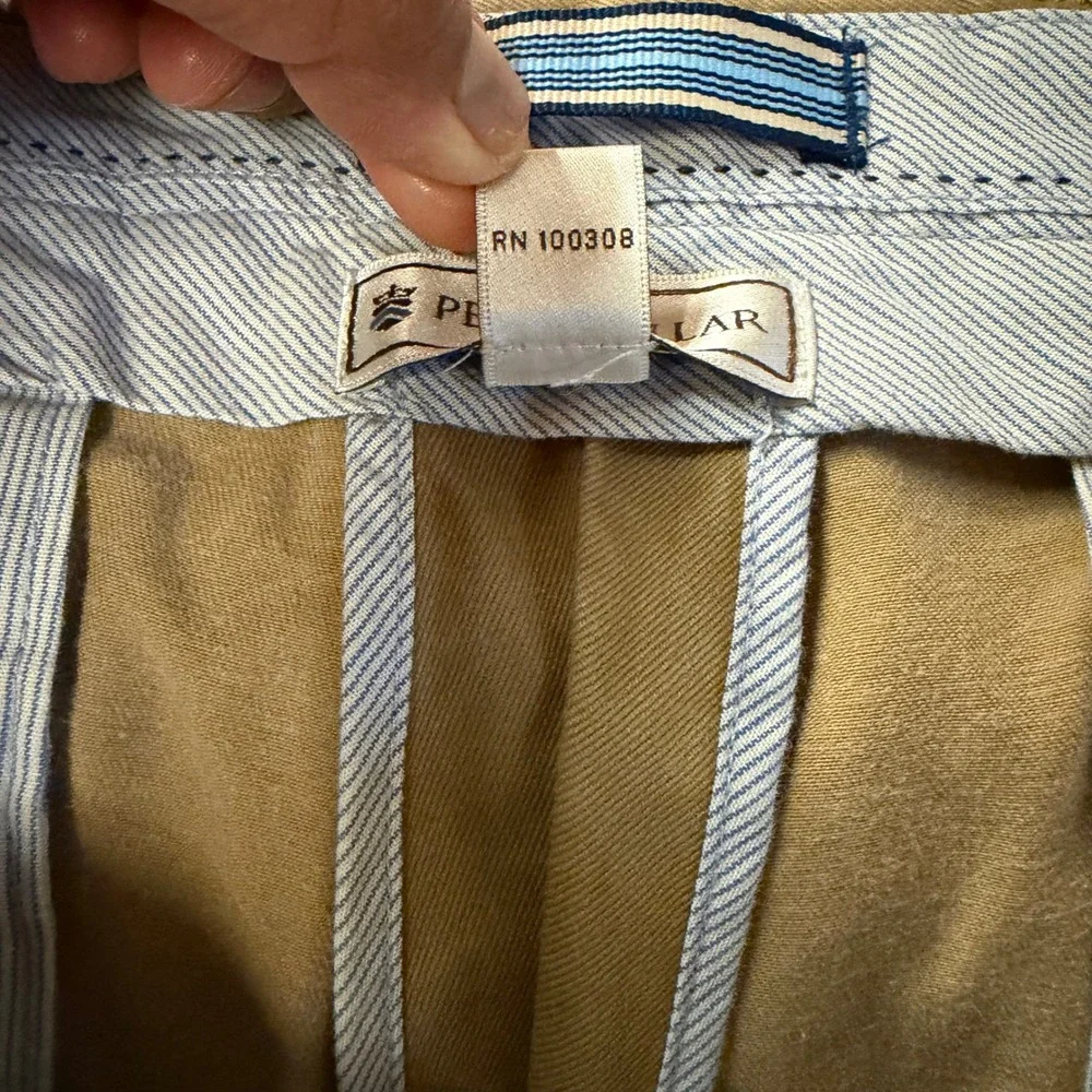 PETER MILLAR  Mens Shorts Size 35 Beige Tan 100% Pima Cotton Golf Chino RN100308